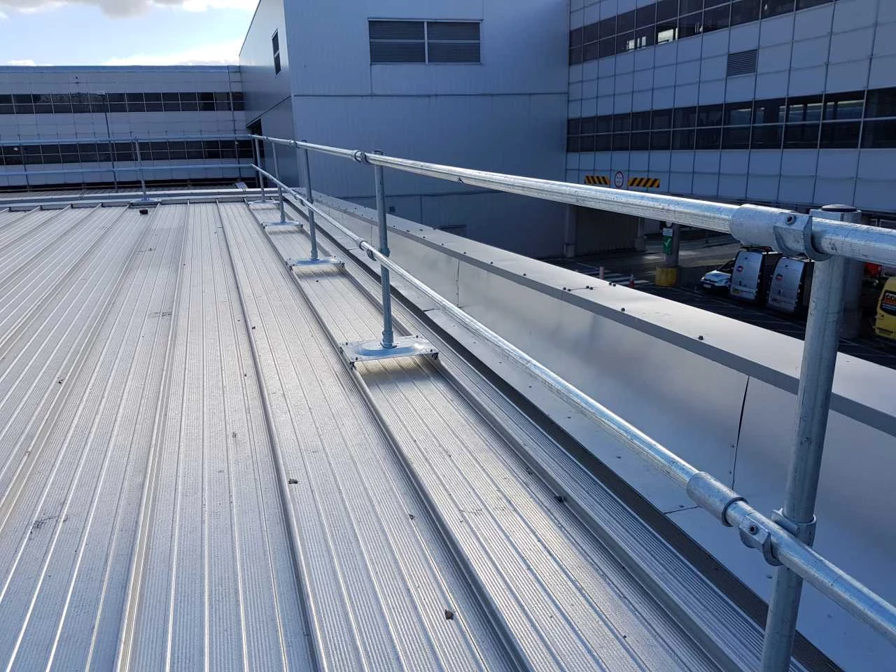KeeGuard Rooftop Collective Fall Protection | Rooftop Guardrail for metal roof